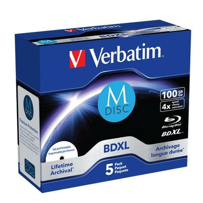 Blu-Ray BD-R Printable Verbatim M-DISC 5 Unidades 4x