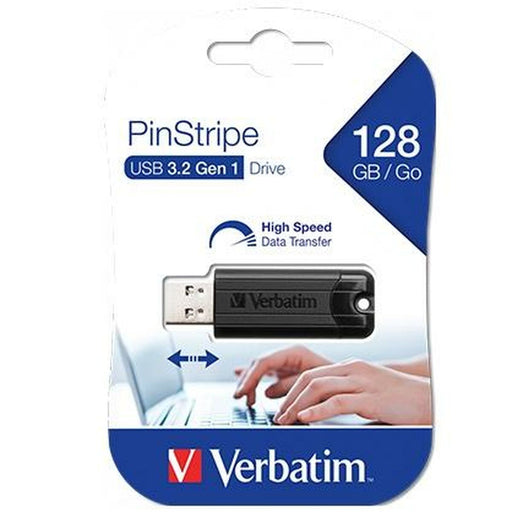 Memoria USB Verbatim PinStripe 3.0 Negro 128 GB