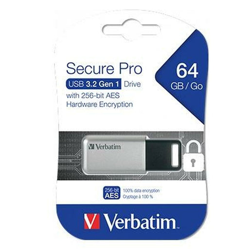 Memoria USB Verbatim Secure Pro Negro Negro/Gris 64 GB