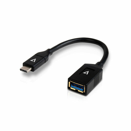Cable USB A a USB C V7 V7U3C-BLK-1E Negro