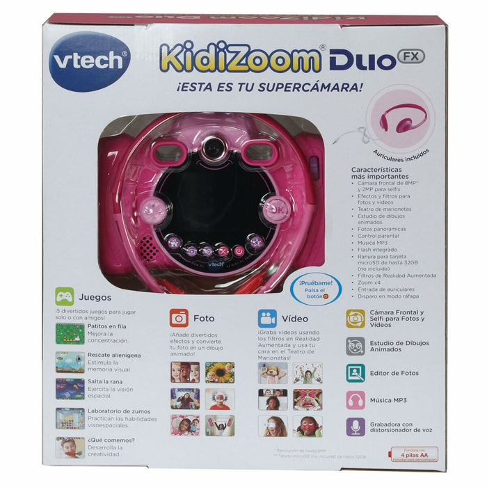 Cámara de fotos infantil Vtech Kidizoom Duo DX Rosa