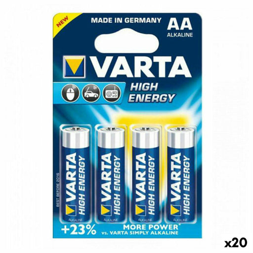 Pila Alcalina Varta AA LR06     4UD 1,5 V 2930 mAh High Energy 1,5 V 4 Piezas (20 Unidades)