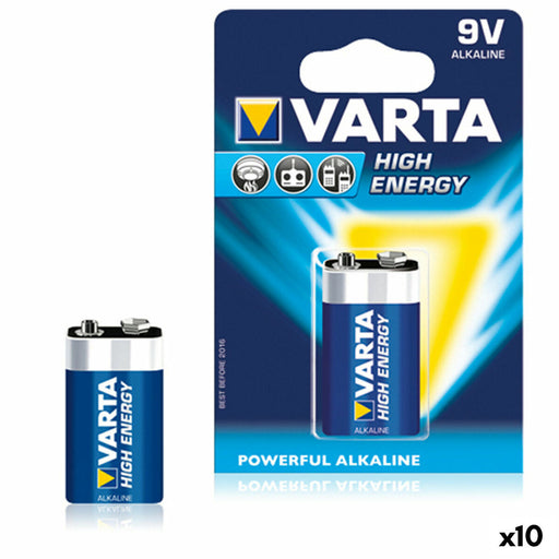 Pila Varta 6LR61 9V    1UD 9 V 580 mAh High Energy 1,5 V 1 Pieza (10 Unidades)