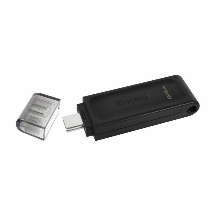 Memoria USB Kingston DT70/64GB usb c Negro 64 GB