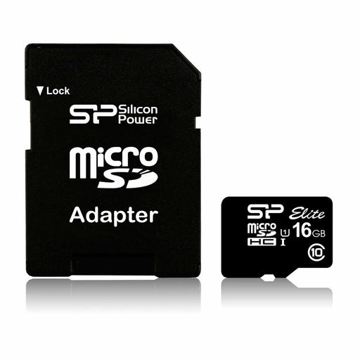 Tarjeta de Memoria Micro SD con Adaptador Silicon Power SP016GBSTHBU1V10SP 16 GB