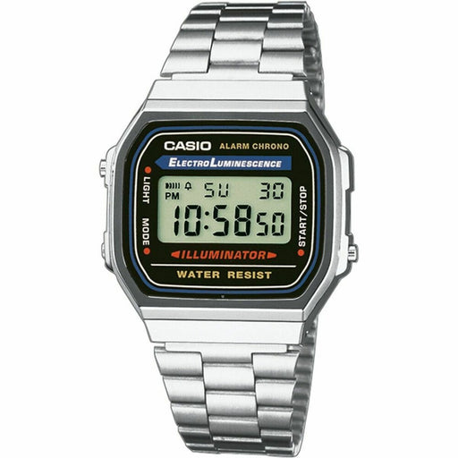 Reloj Unisex Casio A168WA-1YES Negro Plateado