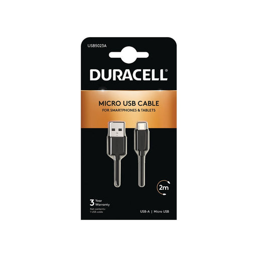 Cable USB DURACELL USB5023A 2 m Negro (1 unidad)