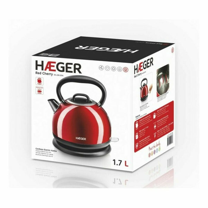 Hervidor y Tetera Eléctrica Haeger EK-22R.021A Rojo Acero Inoxidable 2200 W 1,7 L
