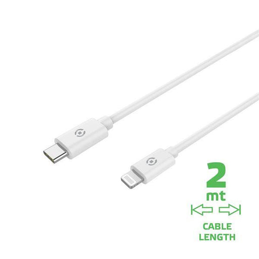 Cable USB-C a Lightning Celly USBLIGHTC2MWH Blanco 2 m