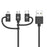 Cable USB a Micro USB, USB-C y Lightning Celly USB3IN1BK Negro 1 m