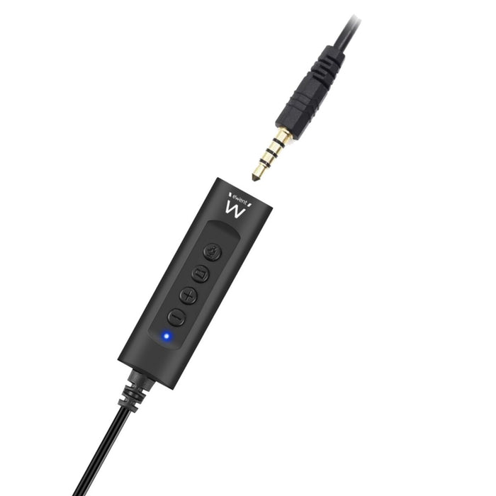 Adaptador Audio Jack Ewent EW3569 Micrófono incorporado 50 cm Negro