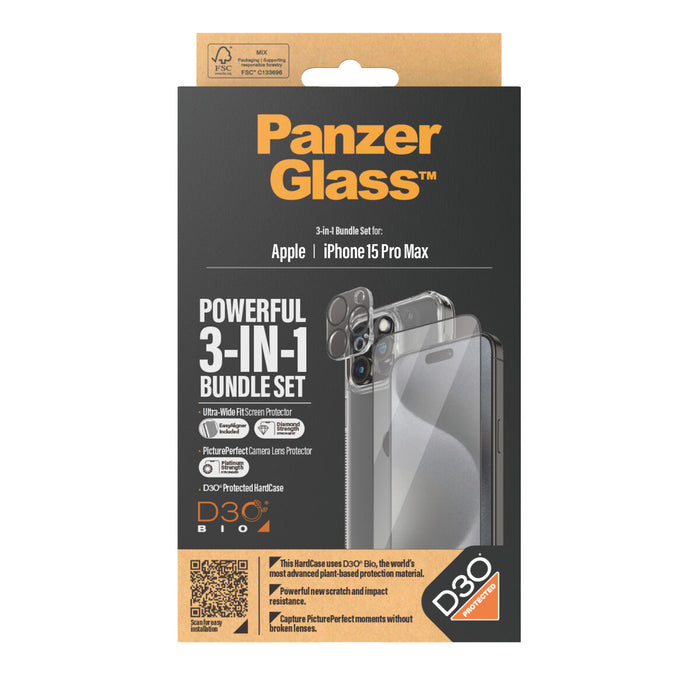 Protector de Pantalla para Móvil Panzer Glass B1175+2812 Apple iPhone 15 Pro Max
