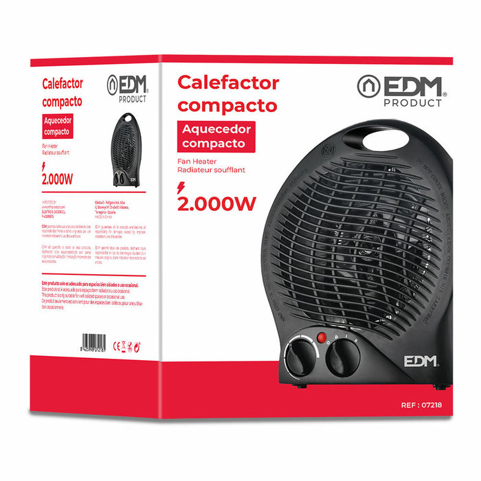 Calefactor Vertical EDM Negro 1000-2000 W