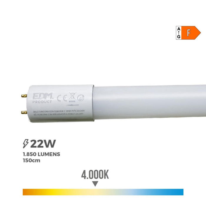 Tubo LED EDM 1850 Lm A+ T8 22 W (4000 K)