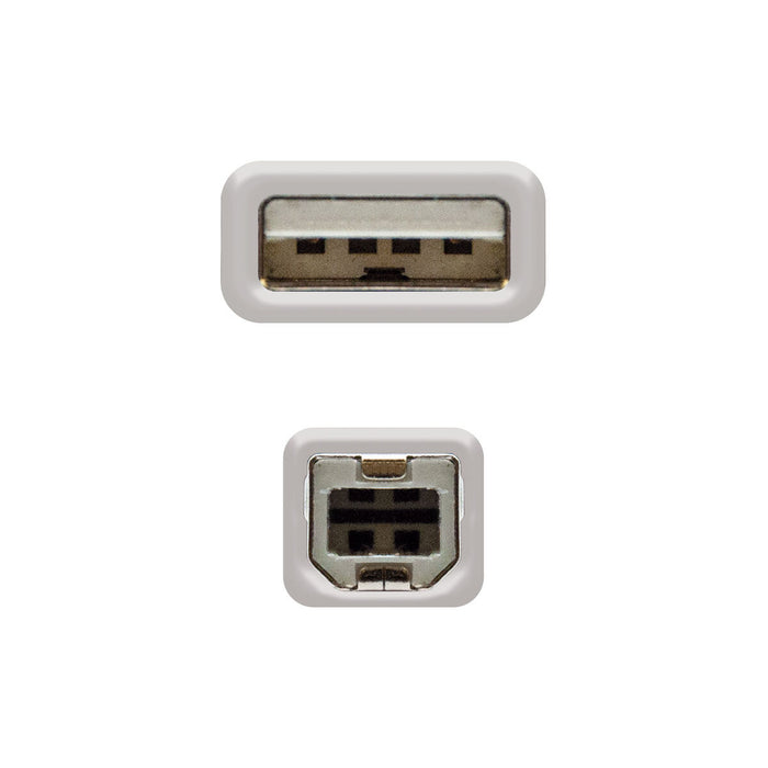 Cable Micro USB NANOCABLE CABLE USB 2.0 IMPRESORA, TIPO A/M-B/M, BEIGE, 1.0 M Beige 1 m