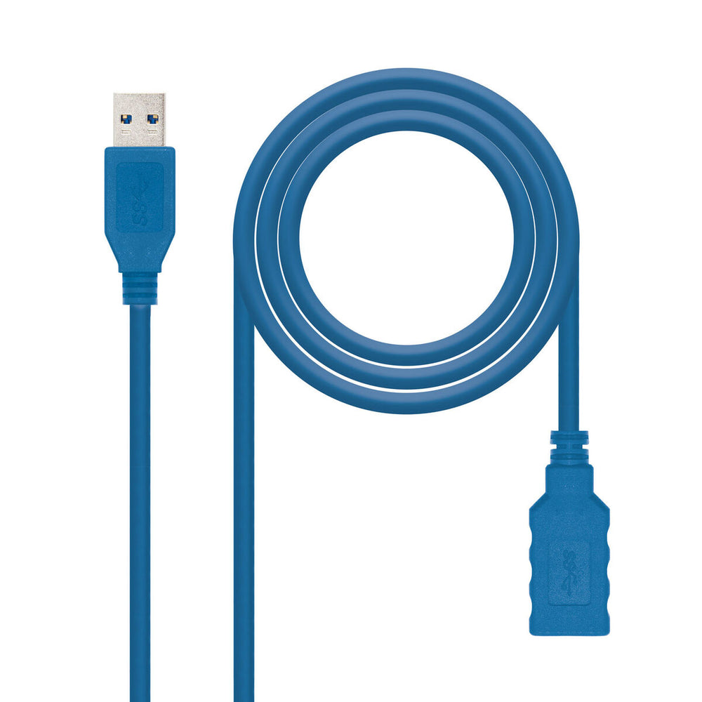Cable Alargador USB NANOCABLE 10.01.0902-BL 2 m Azul (1 unidad)