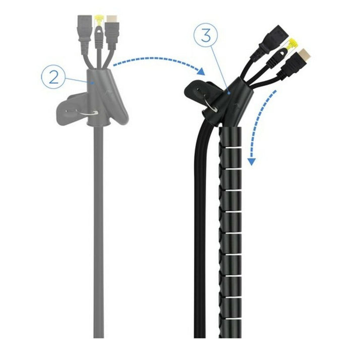 Organizador de Cables NANOCABLE 10.36.0001-BK Ø 2,5 cm (1 m) Negro Plástico