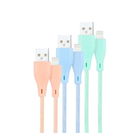 Cable USB a Lightning NANOCABLE 10.10.0401-CO1 1 m Malla Azul Verde Rosa