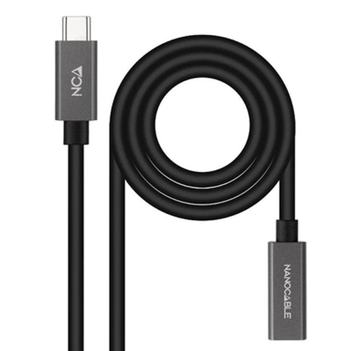 Cable Alargador USB-C NANOCABLE 10.01.4400 Negro 50 cm (1 unidad)