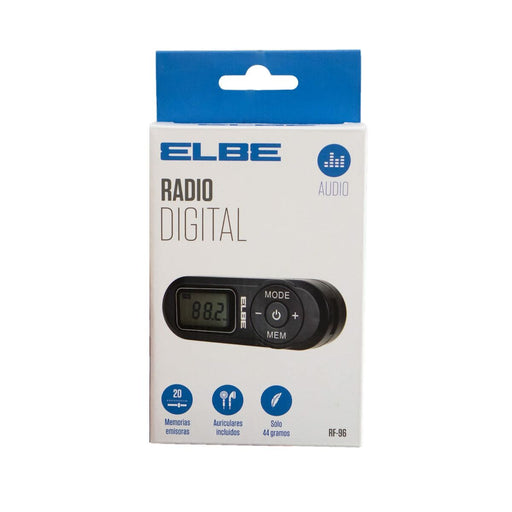 Radio Portátil Digital ELBE RF96 Negro FM Mini