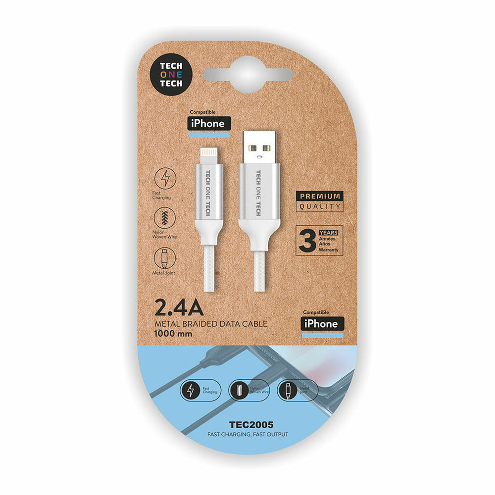 Cable USB a Lightning Tech One Tech TEC2005 Blanco