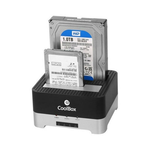 Caja Externa CoolBox COO-DUPLICAT2 2,5"-3,5" SATA USB 3.0 Negro Negro/Plateado USB 3.0 SATA