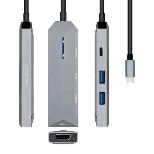 Hub USB Aisens ASUC-4P002-GR