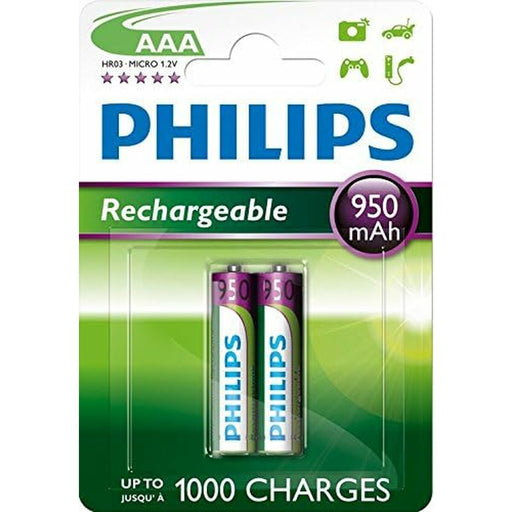 Pilas Recargables Philips R03B2A95/10 1,2 V AAA (2 Unidades)