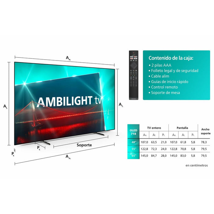 Smart TV Philips 55OLED718 4K Ultra HD 55" OLED AMD FreeSync
