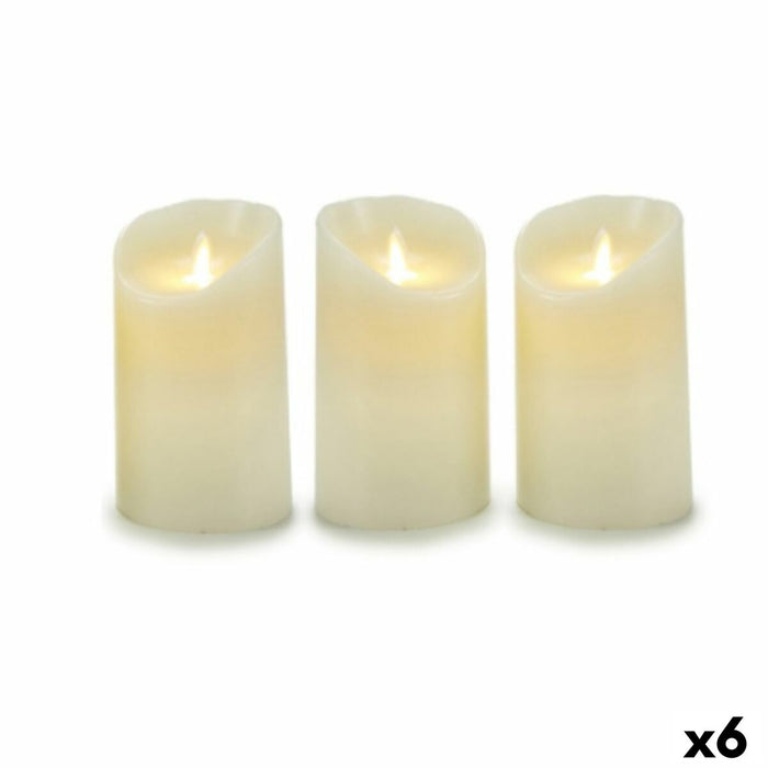 Set de Velas Oscilante LED Crema 8 x 13 x 8 cm (6 Unidades)