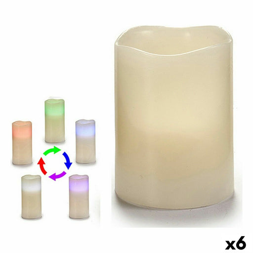 Vela LED Blanco 7,5 x 10 x 7,5 cm (6 Unidades)