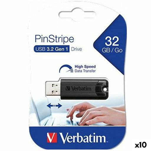 Memoria USB Verbatim Pinstripe Negro 32 GB