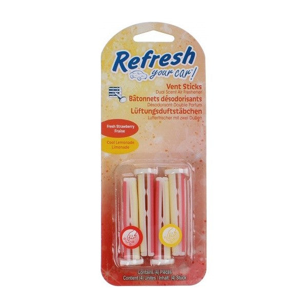 Ambientador para Coche California Scents Vent Sticks Fresa Limón (2 pcs)